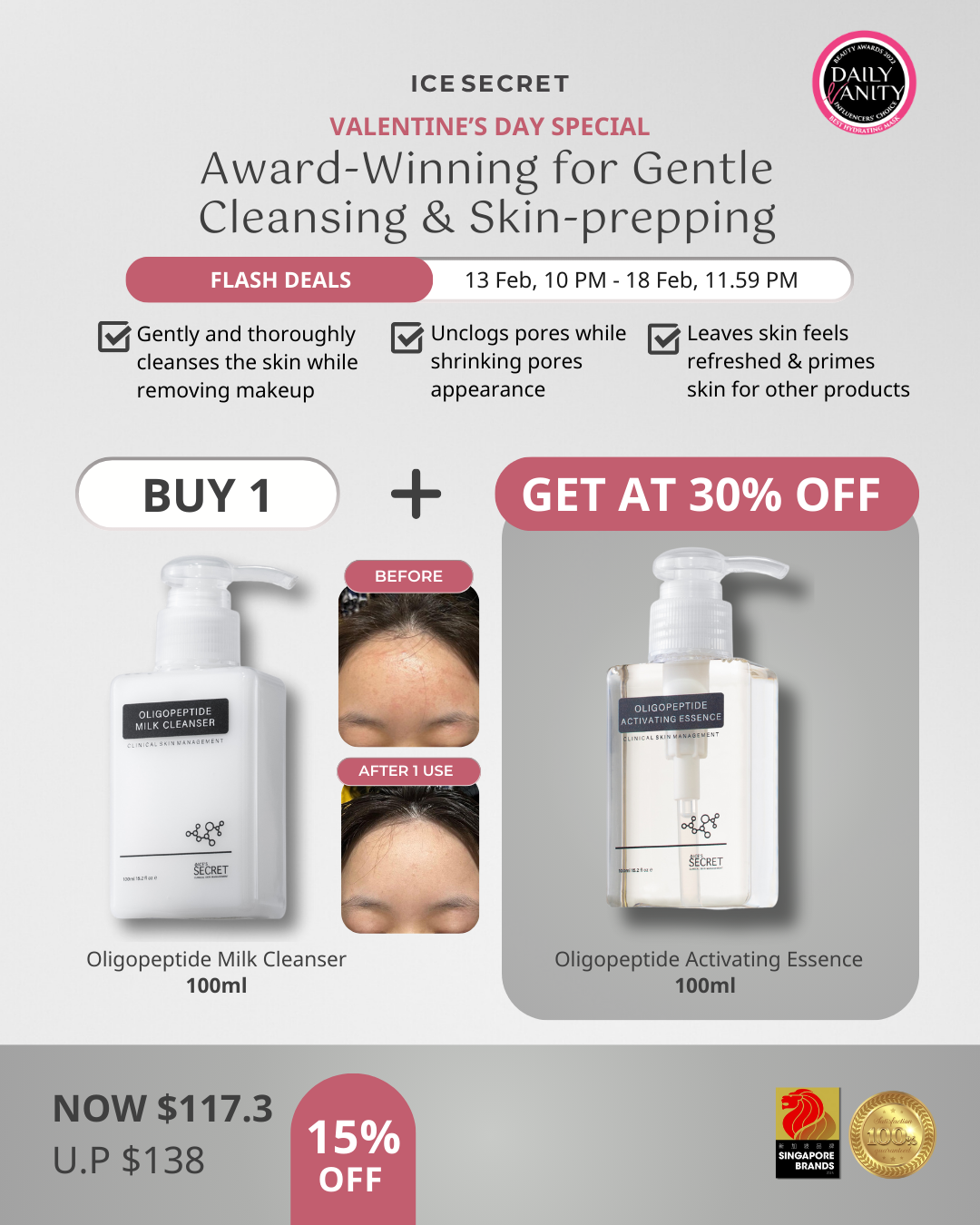 (FLASH DEALS) Signature: 2-in-1 Make Up & Gentle Cleansing Set 100ML