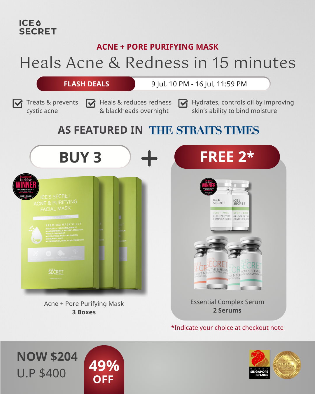 (FLASH DEALS) ACNE + PORE Purifying Away Mask + Serum Bundle