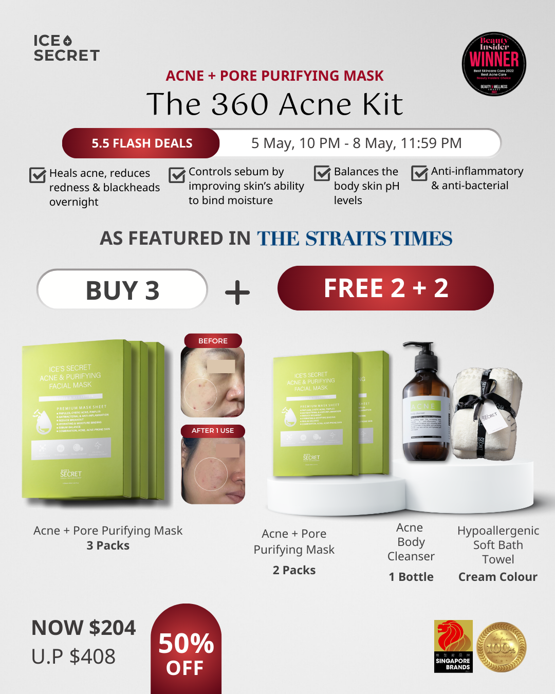 (5.5 FLASH DEALS) The 360 Acne Kit (ACNE + PORE Purifying Mask)