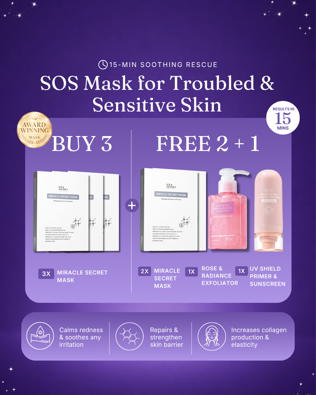 Miracle Secret Mask + Rose Exfoliator Set