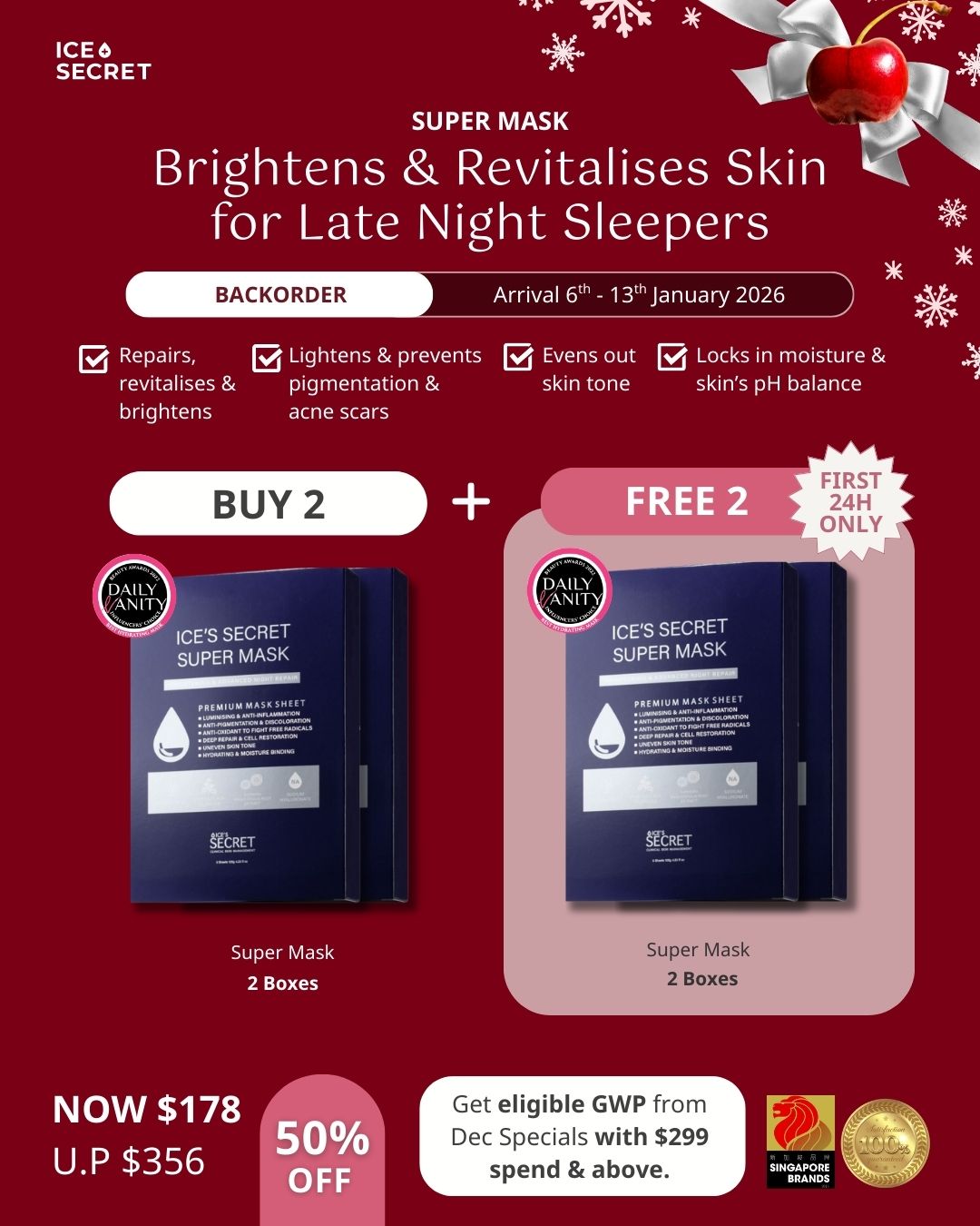 (XMAS Flash Deal) Super Mask - Your Beauty Sleep in a Sheet (BO)