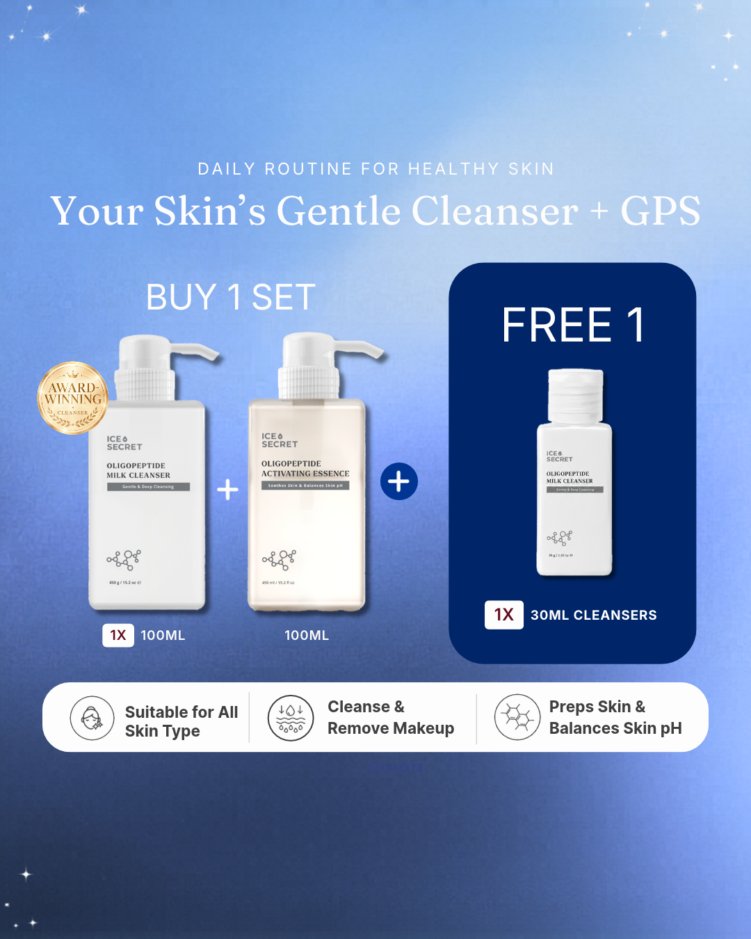 Milk Cleanser + Activating Essence Set 100ml
