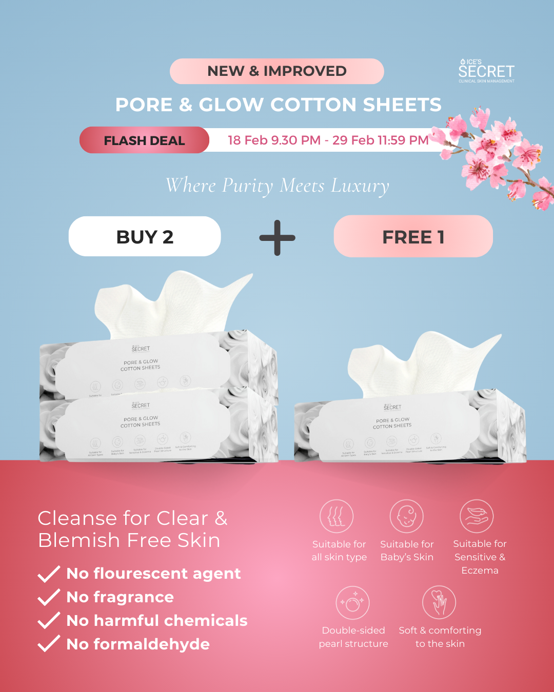 (Launch Specials) Pore &amp; Glow Cotton Sheets