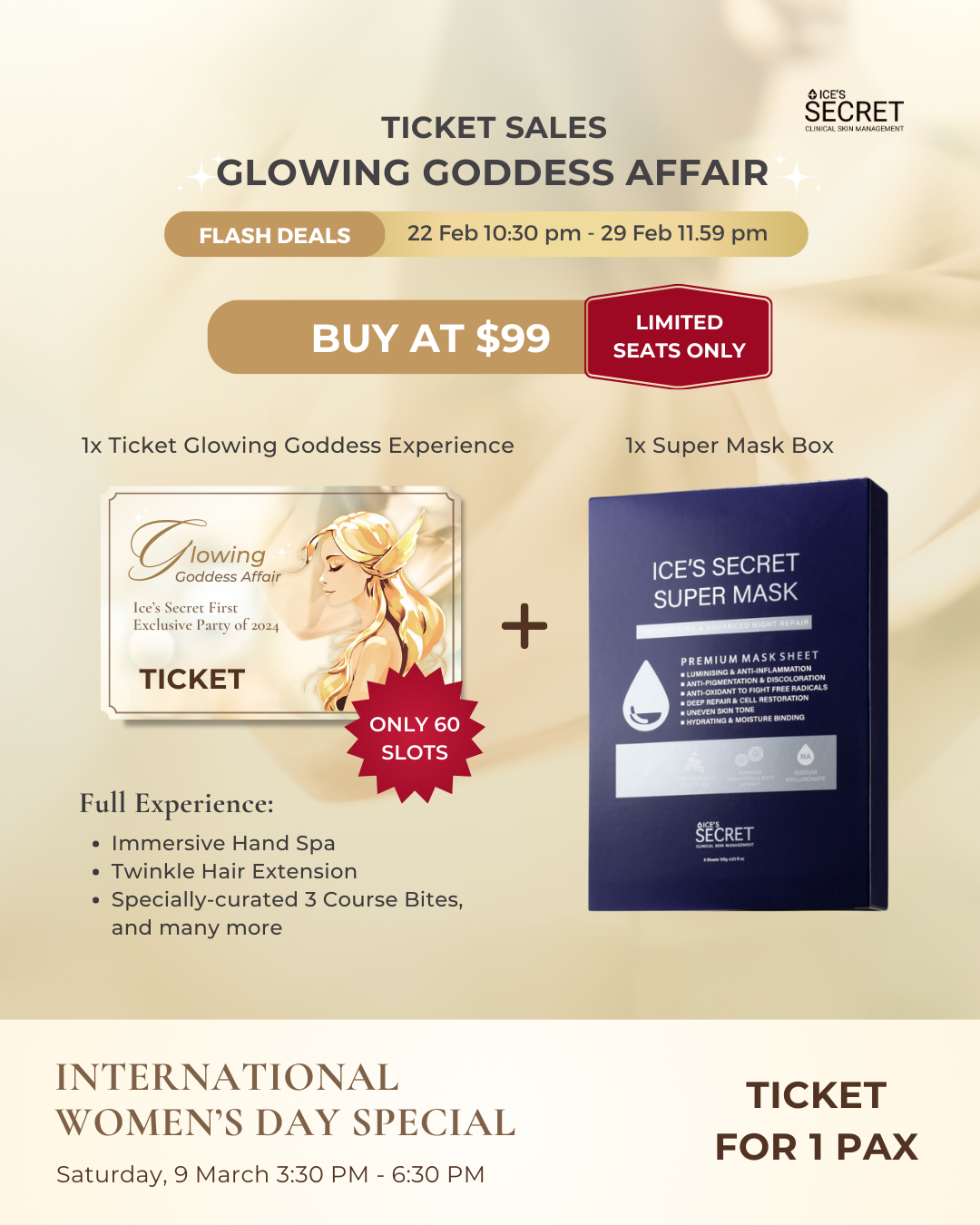 (IG DM for Interest) Glowing Goddess Affair Single Ticket