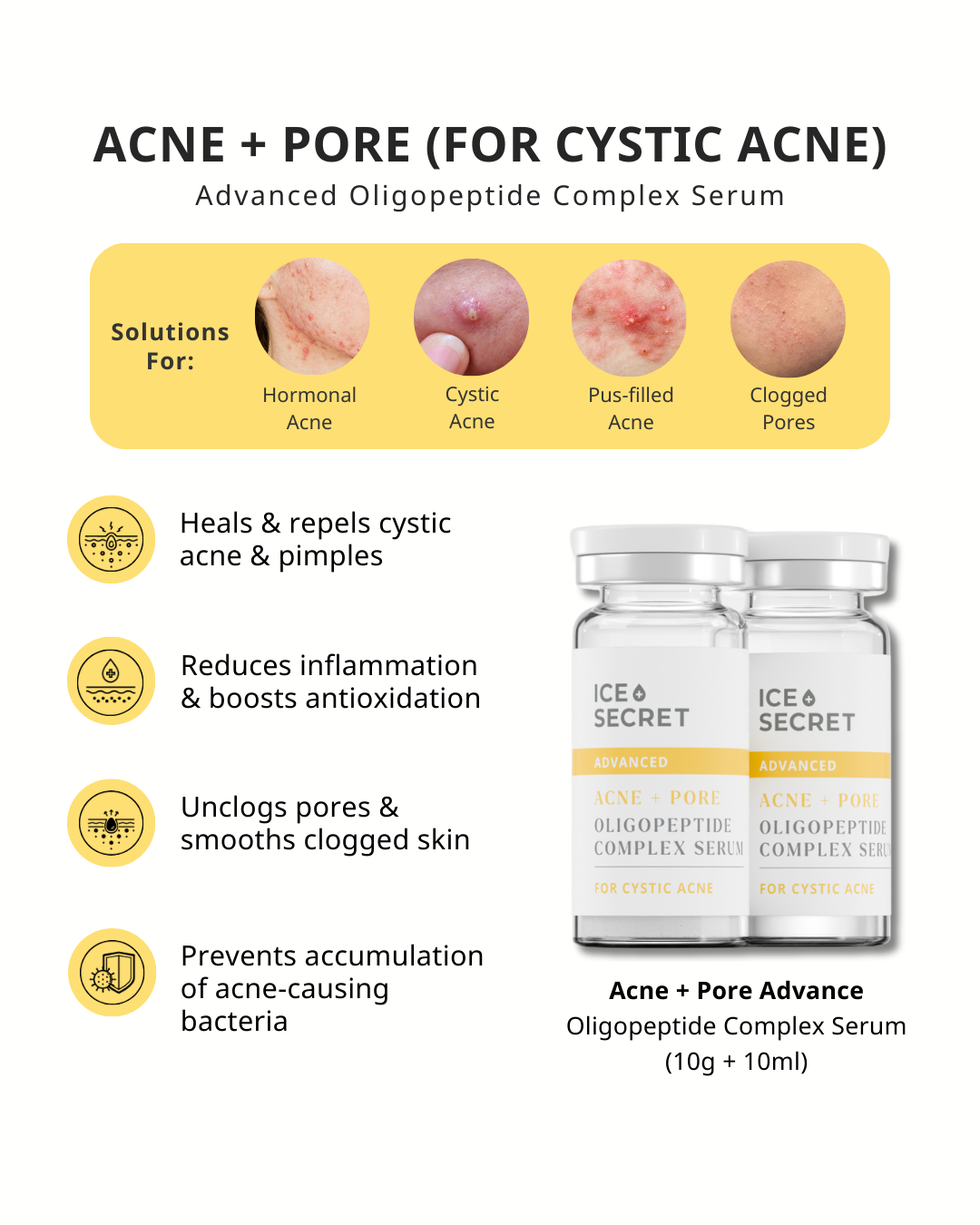 Acne + Pore (For Cystic Acne) Advanced Oligopeptide Complex Serum