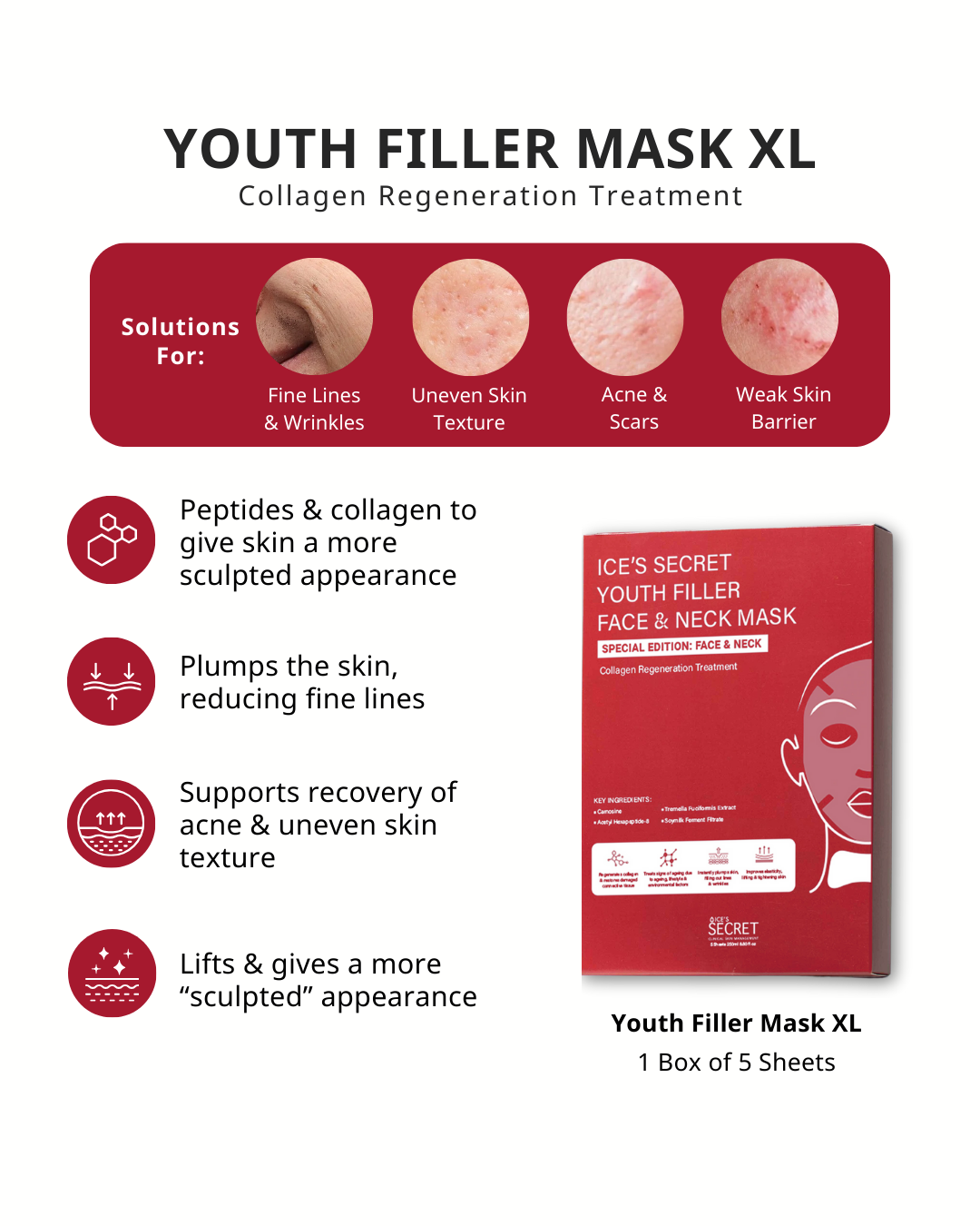 XL Youth Filler Face &amp; Neck Mask