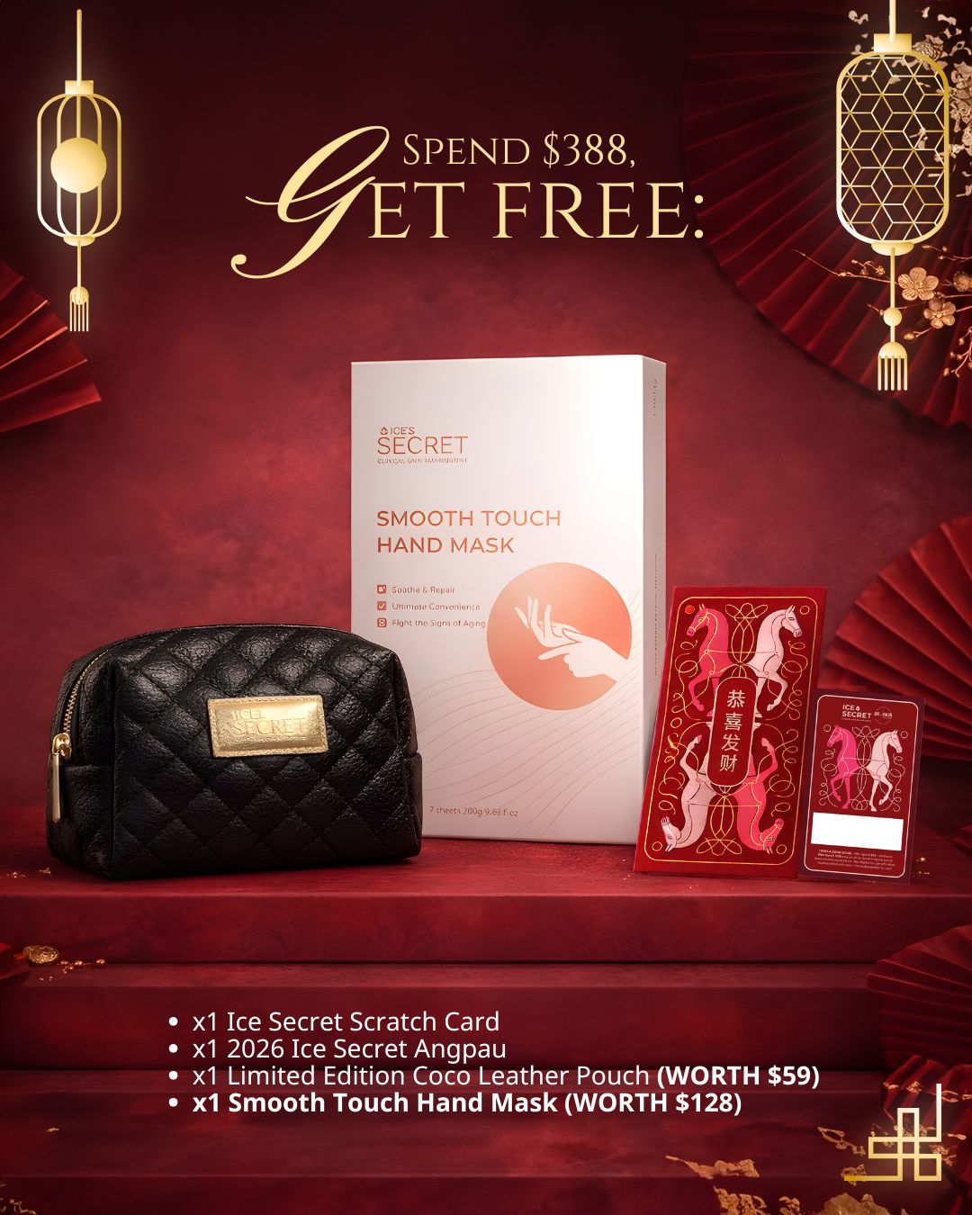 Spend $388 (in a single order) → Get FREE: