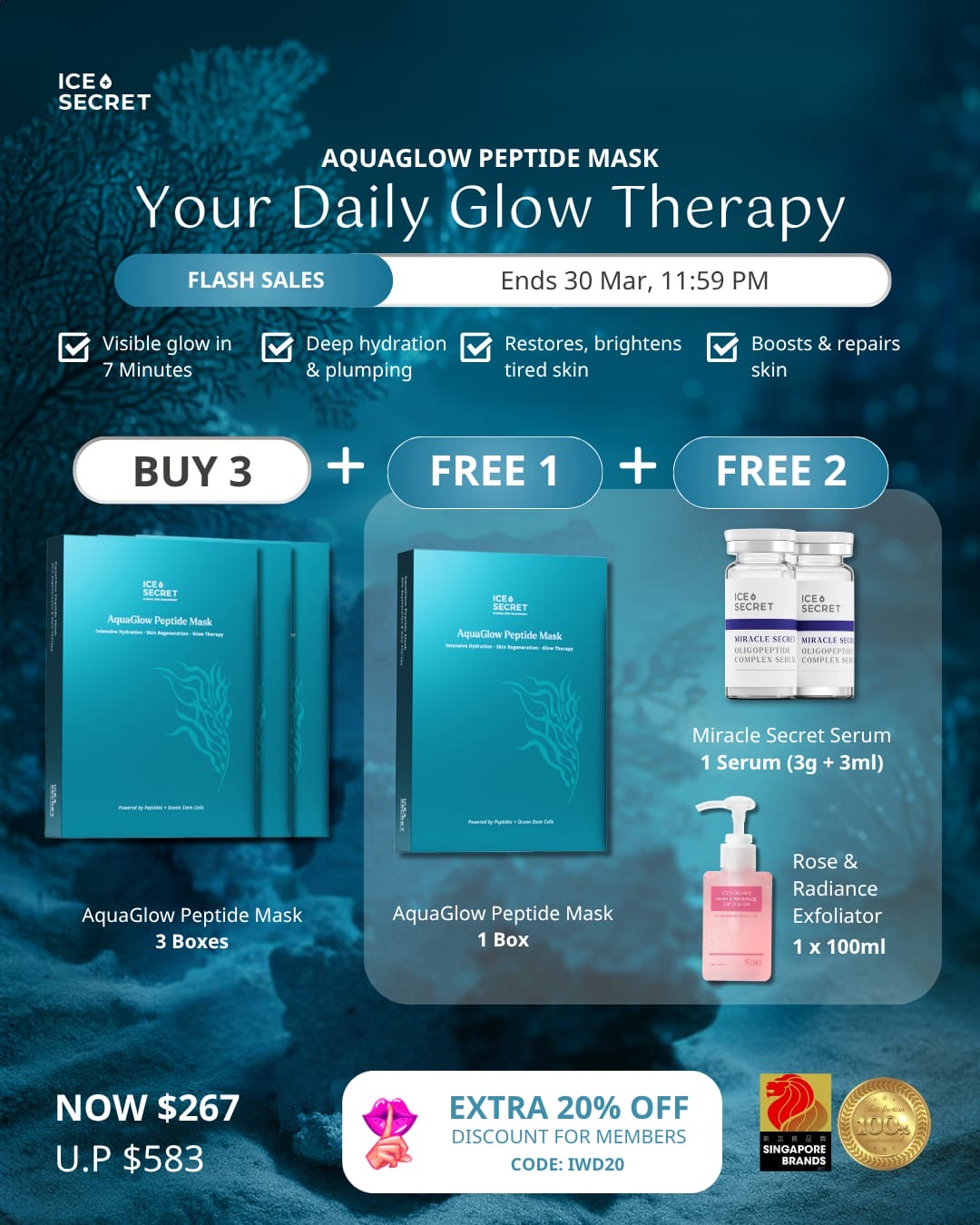 AquaGlow Peptide Mask Repair bundle B