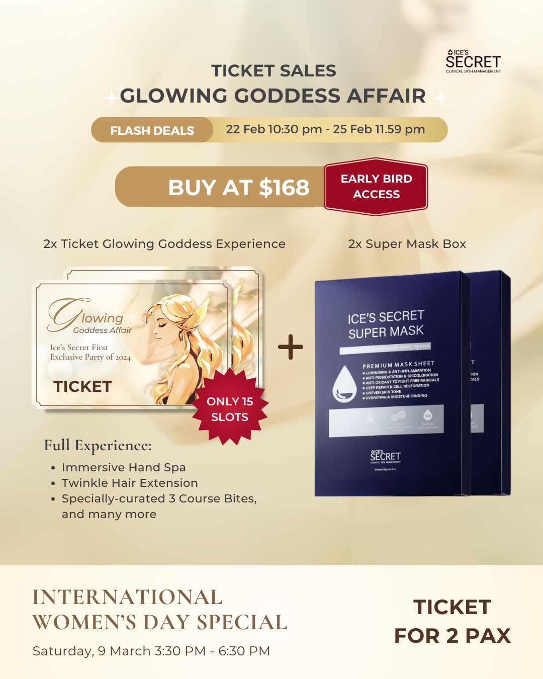 (5 Slots Left) Glowing Goddess Affair Duo Tickets