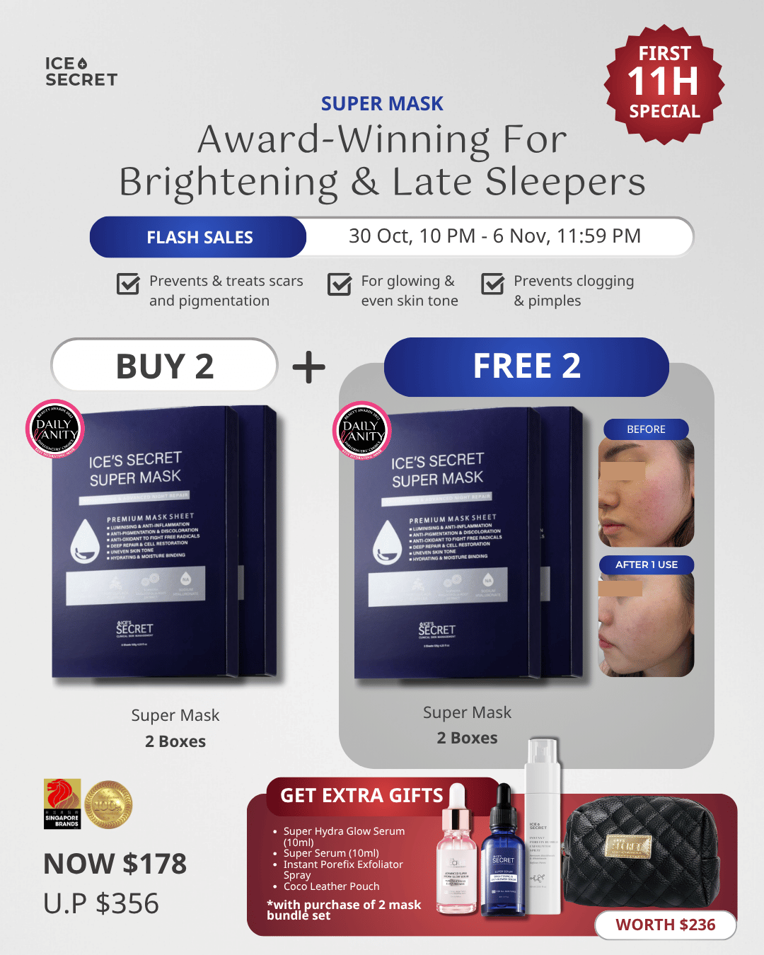 (11.11 Flash Deal) Super Mask - Your Beauty Sleep in a Sheet