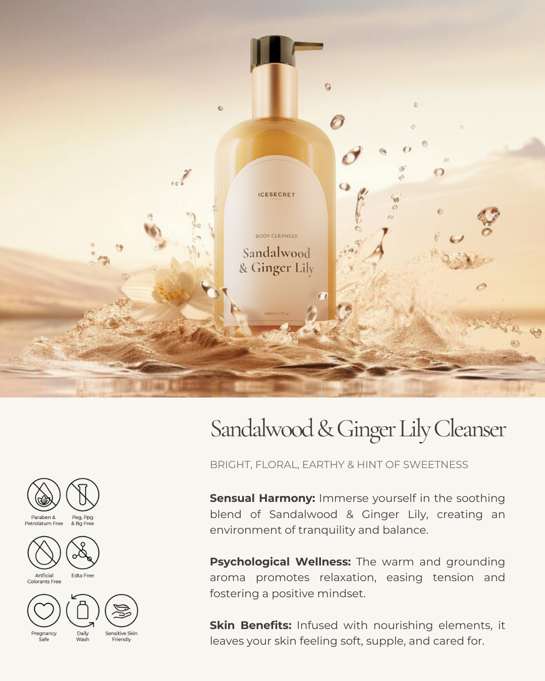 [NEW LAUNCH] Sandalwood and Ginger Lily Body Luxe Cleanser