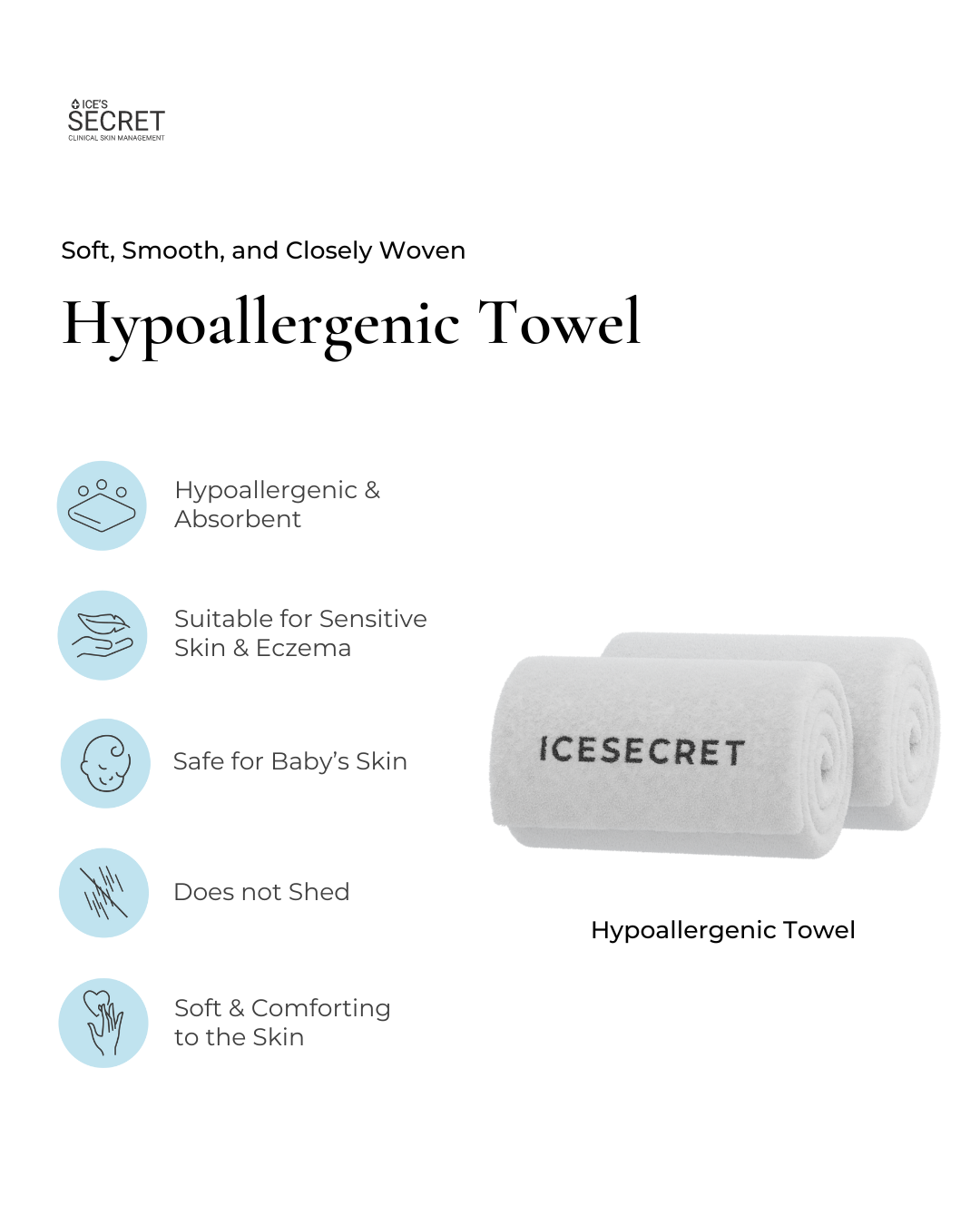 Hypoallergenic Soft Bath Towel (Diamond Blue)
