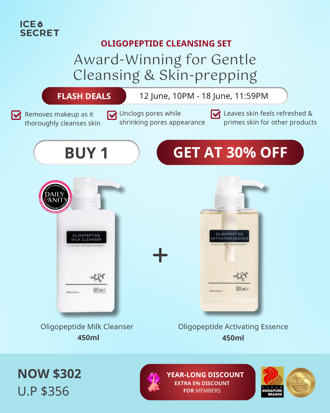 (FLASH DEALS) Signature: 2-in-1 Make Up &amp; Gentle Cleansing Set 450ML