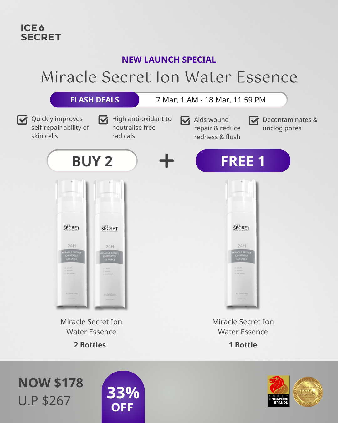 (Launch Special) 24H Miracle Secret Ion Water Essence Sharing Bundle