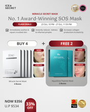 MIRACLE SECRET MASK BUY 4 FOC 2 AQUAGLOW PEPTIDE MASK