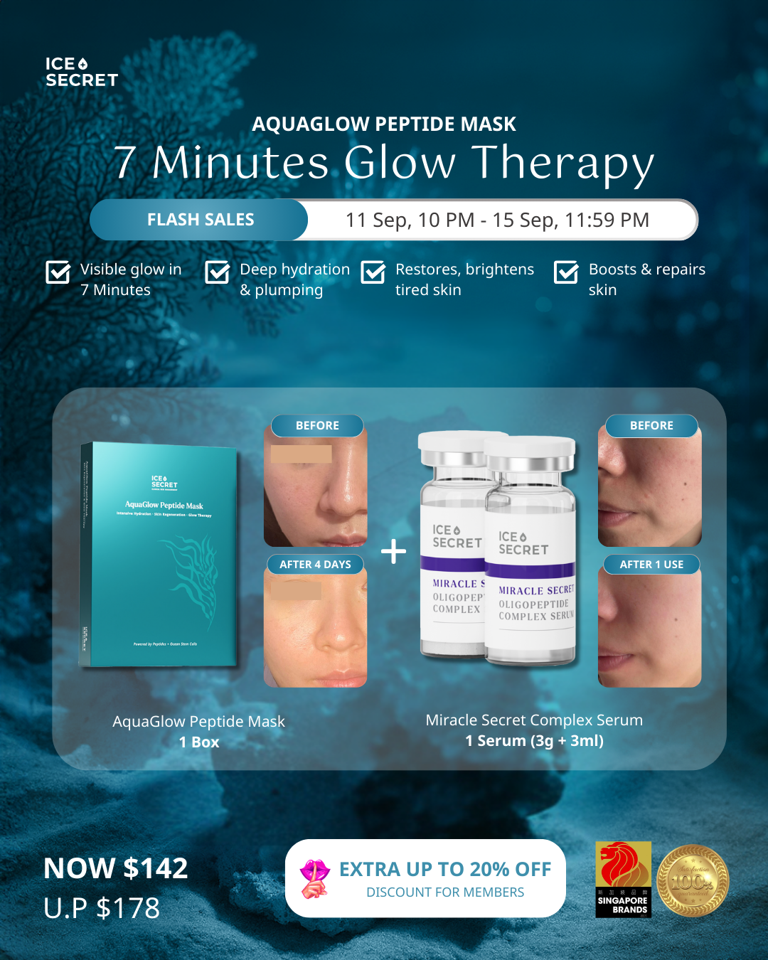 AquaGlow Peptide Mask (Mini Kit)
