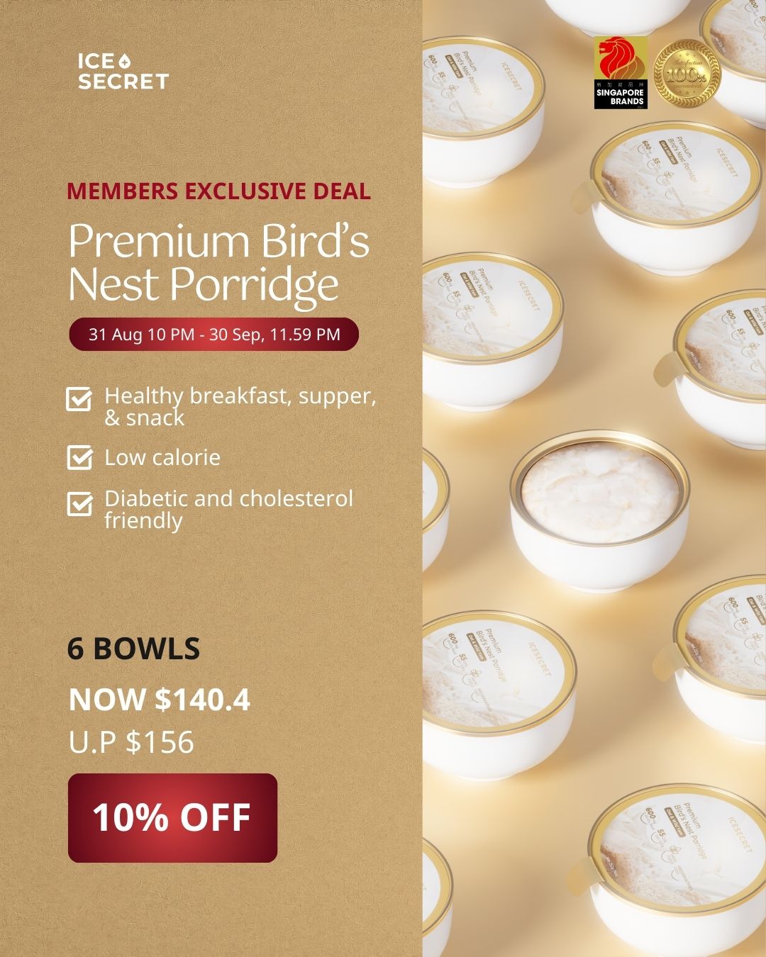 (FLASH DEALS) Premium Bird's Nest Porridge