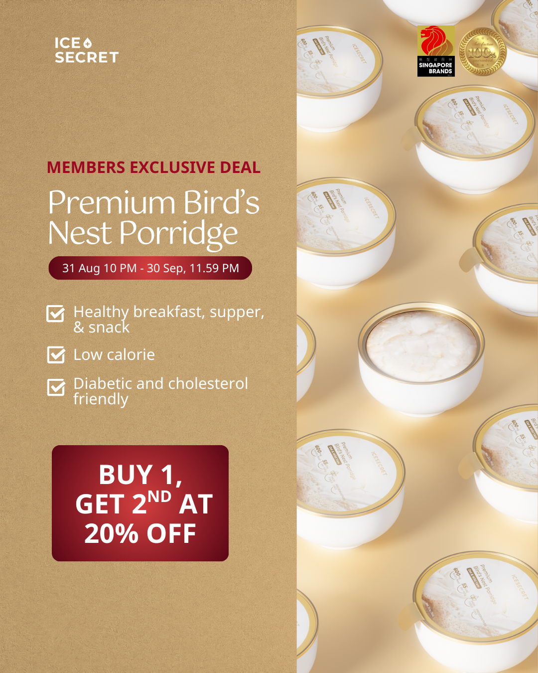 (FLASH DEALS) Premium Bird's Nest Porridge