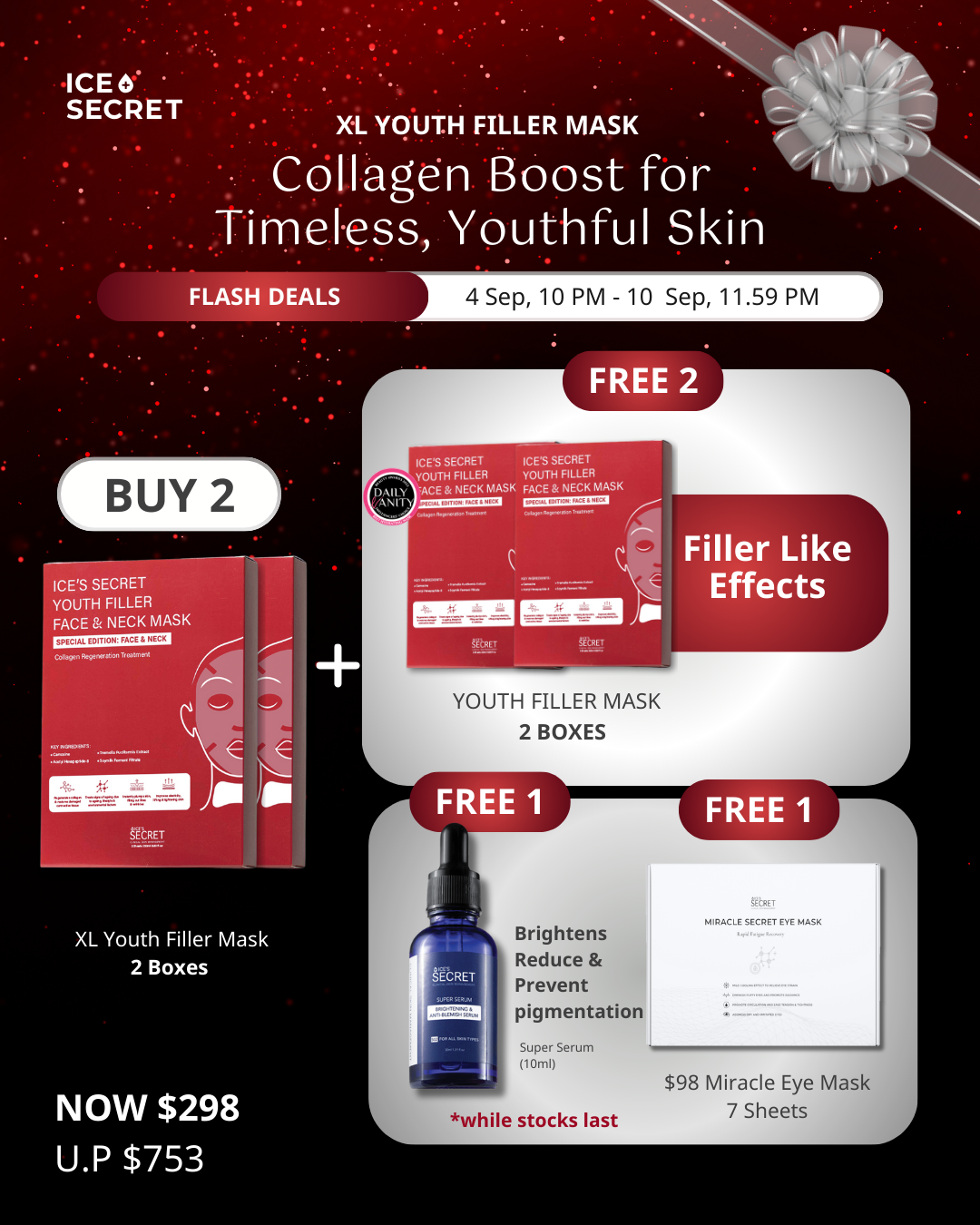 (FLASH DEALS) XL Youth Filler Face & Neck Mask (Bundle A)