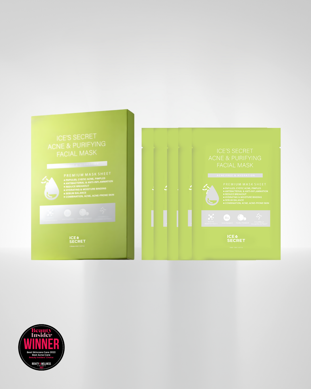 Ice Secret Acne &amp; Pore Purifying Mask for calming acne and clogged pores without drying, suitable for sensitive skin in Singapore