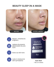 Before and after results using Ice Secret Super Mask showing more even skin tone